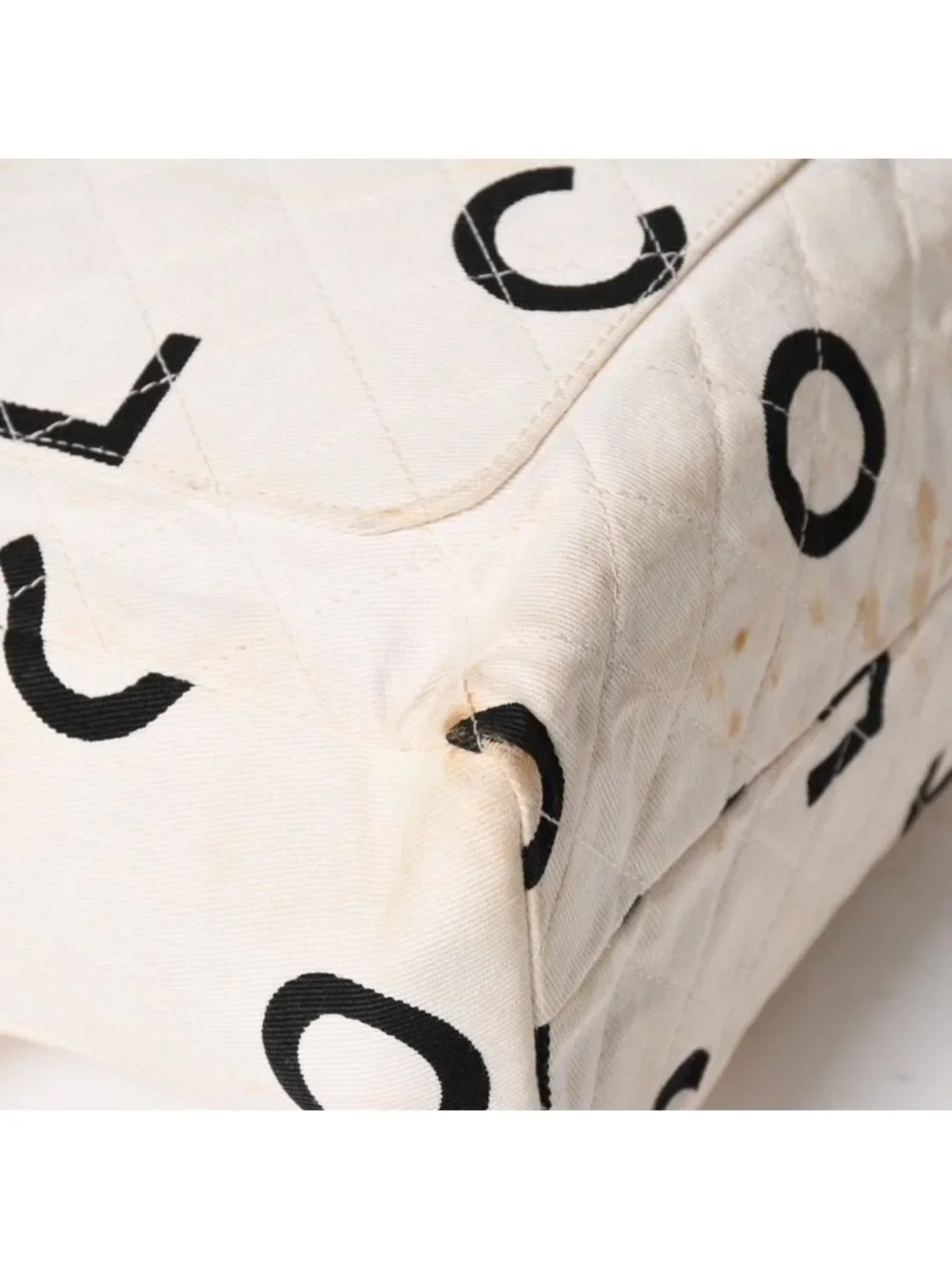 Chanel Mini Bag CC Logo Beige White Black Gold